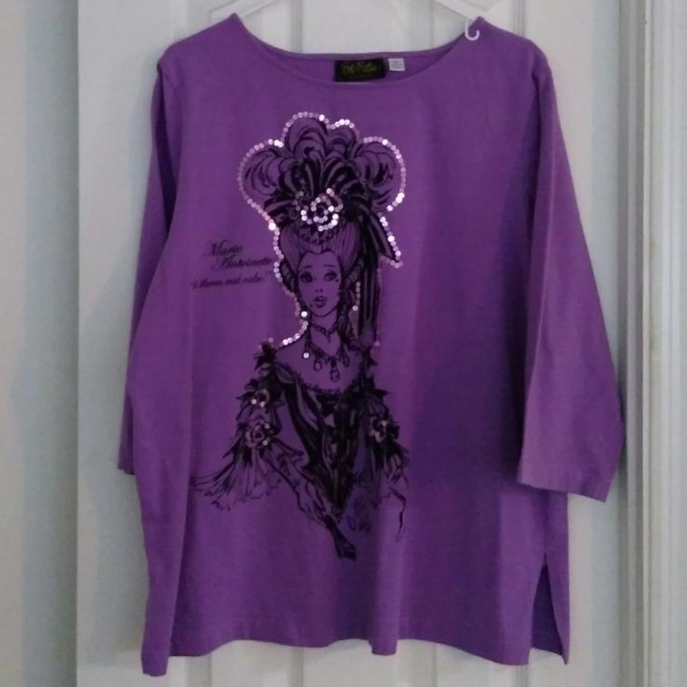 3/4 Sleeve Embellished Knit Top